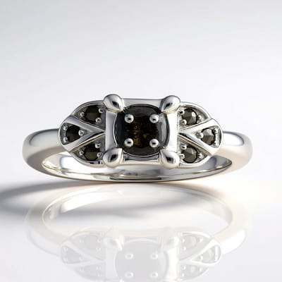 Cavill - Vintage Zilveren Ring - 925 Sterling Zilver - SI1 Argyle Rose de France Diamant 0,058 ct - Ronde Briljant - Elegante Damesring