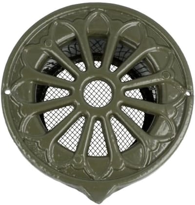 Ventilatierooster Aluminium - Afvoer Roostertje - Luchttoevoer Afvoer - Insectenhor Druppelrand - Aansluiting 100mm - Groen