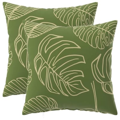 vidaXL - Kussensloop - 2 - pcs - HEERLEN - Blad - Design - 30 - x - 30 - cm - Polyester