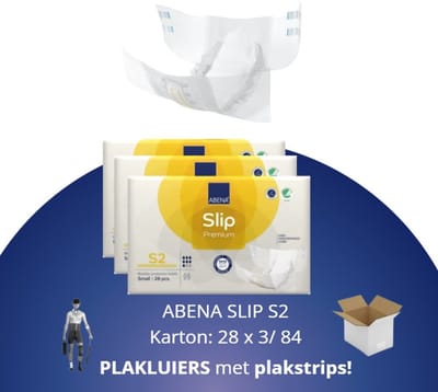 ABENA Incontinentie Slip Premium S2 - Eendelig Verband ter Bescherming van Zwaar Urineverlies en (Dunne) Ontlasting - Perfecte Aansluiting door Flexibele Sluitstrips - 84 Stuks