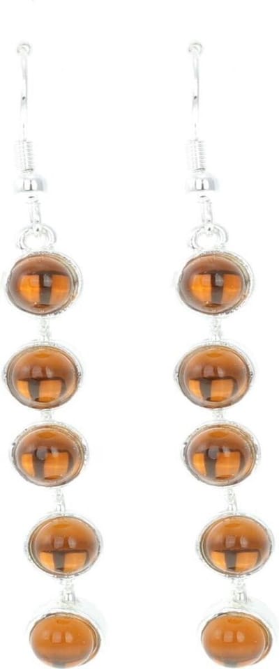 Behave - Oorbellen hangers bruinkleur - Lang elegant retro detail