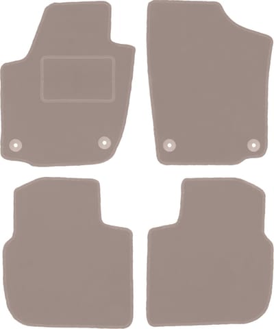 Beige veloursmatten voor: Skoda Rapid liftback, sedan, spaceback, stationwagen (2013-2019)