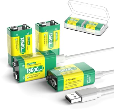 Oplaadbare 9V Batterijen - Lithium Polymeer Energie - Apparaten Voeden - Hoge Capaciteit 13500 MWh - 4 Stuks Set