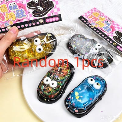 Nieuwe Glitterschoenen Squishy Knijpspeeltje Schattige Stressverlichtende Bal Langzaam Veerkrachtig Emotionele Ontlading Speeltje gray
