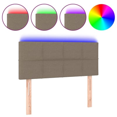 vidaXL - Hoofdbord - LED - 80x5x78/88 - cm - stof - taupe
