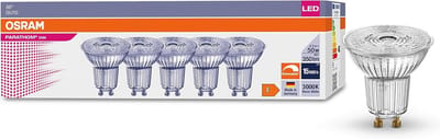 Dimbare LED Reflectorlamp GU10 - Energiezuinig, Vervangt 50W, Lange Levensduur (15.000 Uur), Warm Wit, 5-Pack