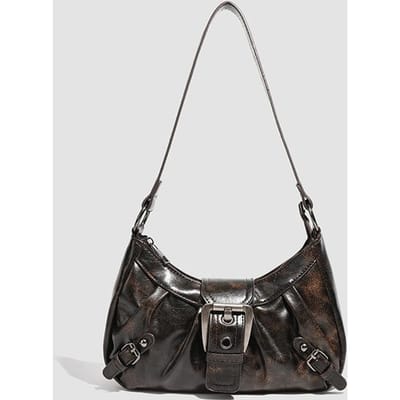 Tas Vrouw Herfst Winter Maillard Stijl Okseltas Niche Design Punk Motorfiets Tas Schoudertas