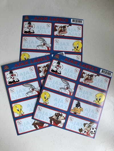 Ajax-8 schooletiketten -zelfklevend - Looney Tunes - 3 vellen - 24 schooletiketten