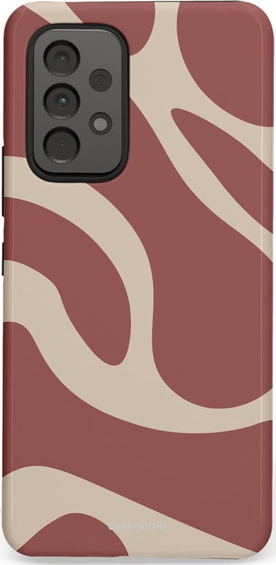 Casetastic Hoesje Geschikt voor Samsung A53 - Stijlvolle Beschermende Duo-layer Case - Terracotta Mediterranee Golven