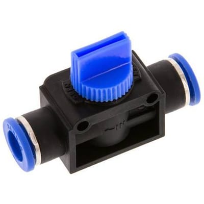 10 mm Kunststof/Messing 3/2-Weg Handafsluiter