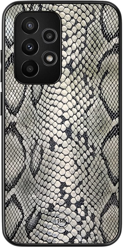 Hoesje geschikt voor Samsung Galaxy A53 - Snake print - Multi - TPU case - Bloemen - Hardcase zwart telefoonhoesje