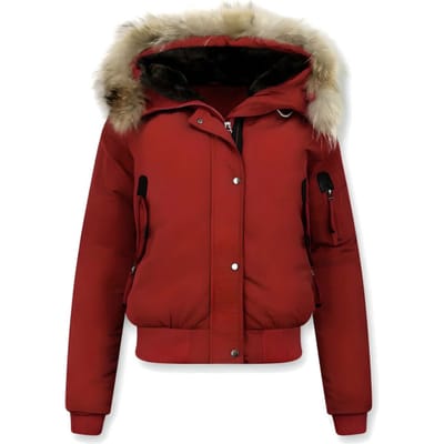 Gentile Bellini Korte winterjas met grote bontkraag
