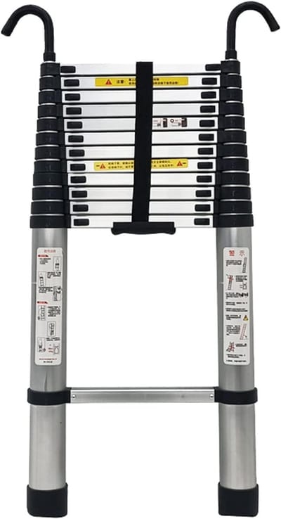 Telescopische Ladder - Opvouwbare Ladder - Huishoudelijk Gebruik - Lichtgewicht Aluminium - 3.8 Meter