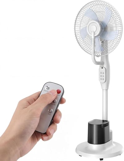 Ventilator met waterkoeling - Luchtbevochtiger staand - Verkoeling en bevochtiging - Stille slaapmodus 36 dB - 3.5L tank 14 uur