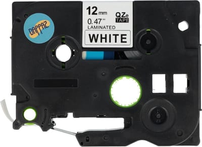 Dappaz - Compatible Brother Tze-231 Qze-231 Label Tape - Zwart op Wit - 12mm x 8m - Geschikt voor Brother P-touch - 1 stuks