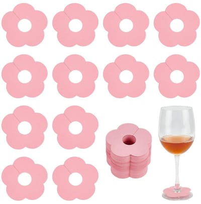 Dailygoody - Roze Wijnglas Marker - Drank Naamlabels - Perfect voor Feesten - Papieren Tags - Identificatie voor Gasten - 150 Stuks