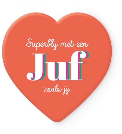 MIKO - Keramieken onderzetter - SUPERBLIJ MET EEN JUF ZOALS JIJ - Einde schooljaar - rood