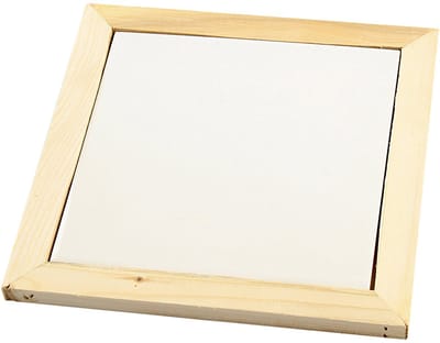 Onderzetter met houten lijst, afm 15x15 cm, 10 stuk/ 1 doos