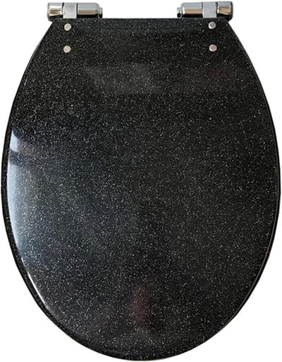 Toiletbril - Toiletdeksel Toiletzitting - Badkamer Vernieuwen - Milieuvriendelijke Hars - 36 x 42cm - Zwart