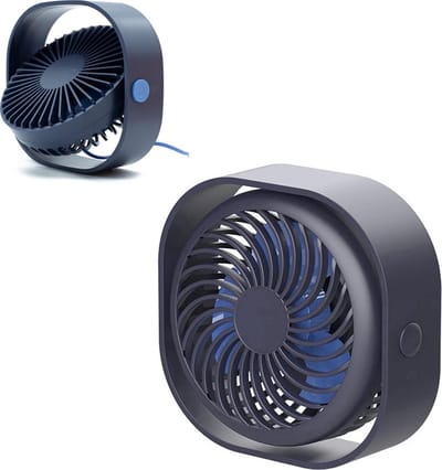 KZQ USB mini ventilator tafelventilator geluidsarm 3 standen blauw