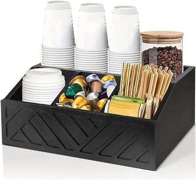 Famanu - Koffiedispenser en organizer voor koffiecups en snacks, multifunctionele houder voor keuken, bar of werkruimte