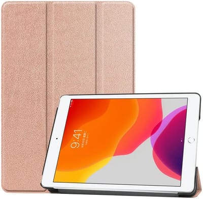 Tablet Hoes Geschikt voor Apple iPad 10.2 (2021/2020/2019) | Book Case met Standaard | Kunstlederen Beschermhoes | Tri-fold | Roze
