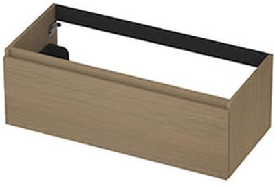 INK - Onderkast 1 Lade Greeploos met Houten Keerlijst - 1000x450x350 Mm - Olijf Eiken
