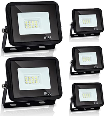 Led Schijnwerper Buiten - 20W, 2400 Lumen, Warmwit, IP66, Set van 5