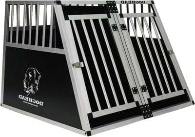 Hondentransportbox - Reisbox Hond - Veilig Vervoer - Aluminium Constructie - 97x85x69 cm - Zwart
