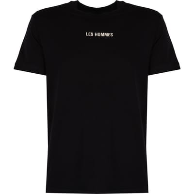 Les Hommes T-Shirt Embrodery Mannen zwart