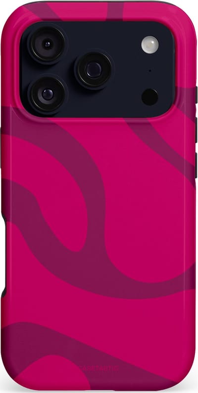 Casetastic hoesje geschikt voor Apple iPhone 17 Pro - MagSafe - Dubbellaagse bescherming - Violet Paarse Golven - Fashion Case - Roze