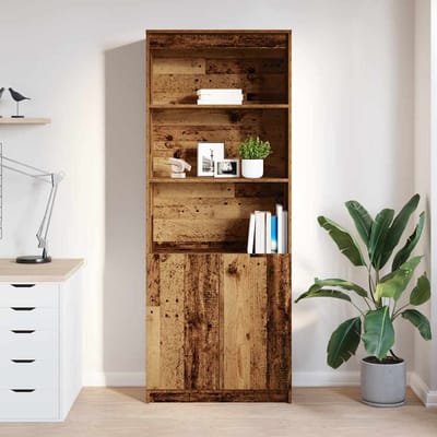 vidaXL - Hoge - kast - 70x35x180 - cm - spaanplaat - oud - hout