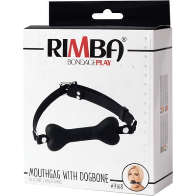 Rimba - Gag - Mondknevel Met hondenbot - Zwart