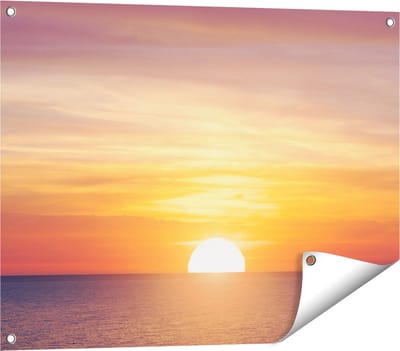 Gards Tuinposter Zonsondergang op de Zee - 80x60 cm - Tuindoek - Tuindecoratie - Wanddecoratie buiten - Tuinschilderij