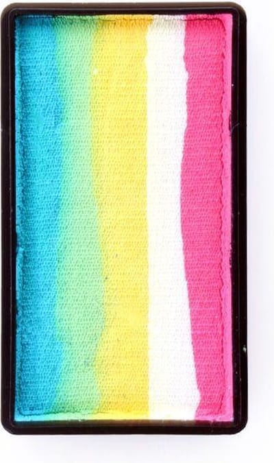 Splitcake turquoise-groen-geel-wit-roze 28gram
