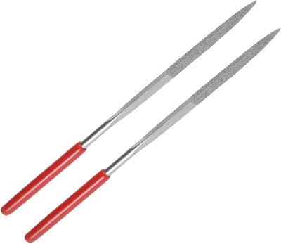Diamantgecoate naaldvijlen set van 2, 150 grit, 4mm schacht, 160mm lengte - ideaal voor metaal, glas en steenbewerking