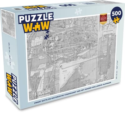 Puzzel Kaart - Vintage - Alkmaar - Legpuzzel - Puzzel 500 stukjes