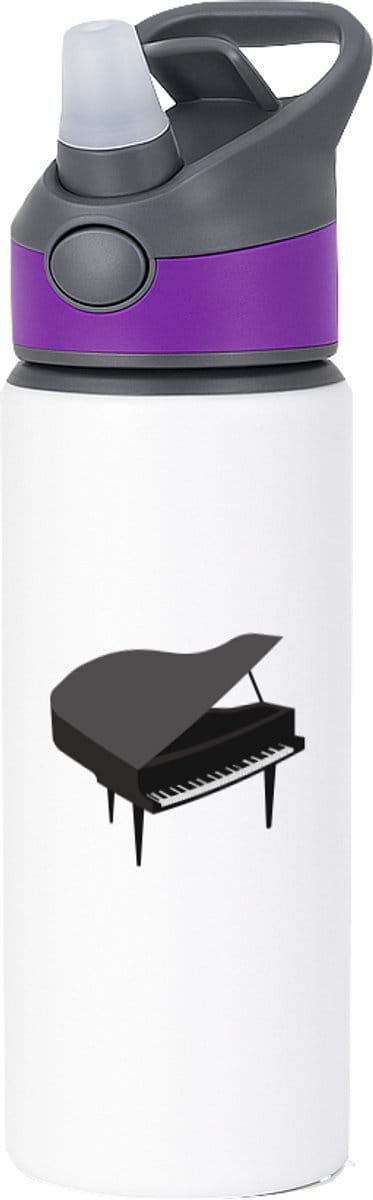 Hacebo® - Piano waterfles met rietje paars - Muziek - Muzikanten - Vleugel - water fles - 650ML