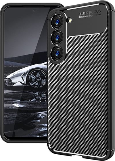 Carbon TPU Bescherm-Hoes Skin geschikt voor Samsung Galaxy S24 FE - Zwart