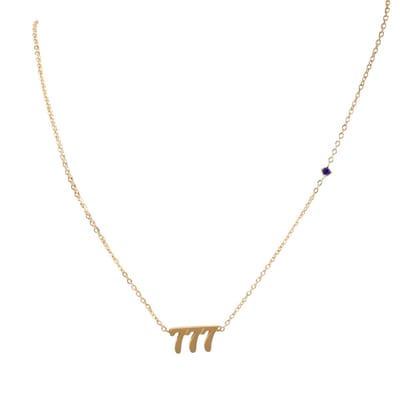 Plux Fashion 777 Ketting - Goud - 2mm/40cm + 5cm Verlengstuk - Sieraden - Angel Numbers - 777 Angel Number - Halsketting Dames Goudkleurig - Sieraden Cadeau - Angel Number Jewellery - Gouden Ketting Dames - Ketting Met Hanger - Roestvrijstaal