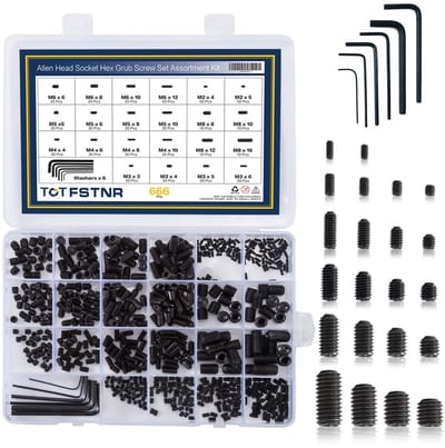 Schroeven Assortiment - Zeskantbouten Set - Klus Benodigdheden - Gelegeerd Staal 12.9 - 22 Maten M2-M8 - Zwart