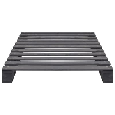 vidaXL - Bedframe - pallet - massief - grenenhout - grijs - 90x200 - cm