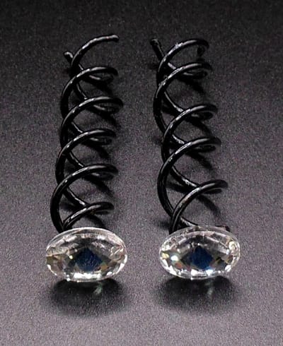 Haarspiralen zwart met diamant