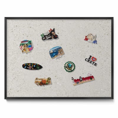 Tulup Magneetbord met Zwarte Frame - Romig Magnetisch Bord met Kleurvariaties - 80 cm x 60 cm - Licht steengoed - Magnetisch Bord voor aan de Wand - Magneetbord met Effen Frame - Magnetisch Bord Decoratief