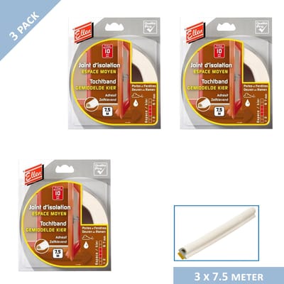 Ellen tochtband - P-profiel - 10 x 5 mm - 22,5 mtr - Wit