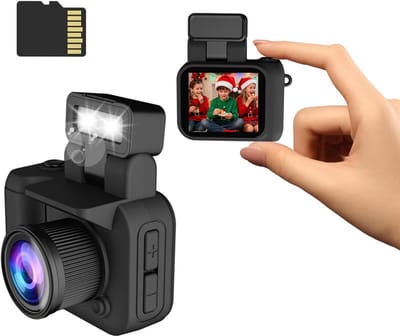 SnelShoppen - Xilecam Mini Retro Camera 1080P met 32GB Card - Mini Digitale Camera, Analoge Camera, Creatieve Geschenken, Mat Zwart voor Feest, Campin