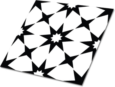 Tulup PVC Tegels - Stergeometrie Vinyl Tegels - 30 cm x 30 cm - Zwart Vinyl Vloer Tegels - 9 stuks - Vinyl Wandtegels - Geometrisch Plaktegels - Zelfklevende Vinyl Tegels - Plaktegels keuken en Badkamer