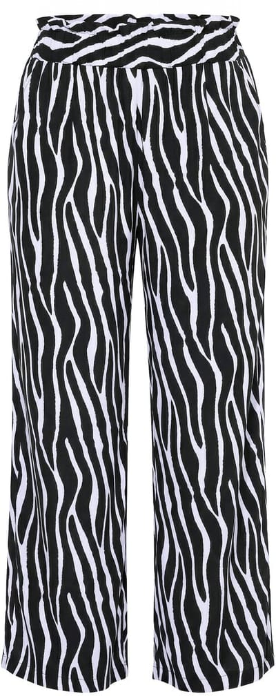 Studio Untold - Dames - Wijde broek wijde pijpen zebra - Zwart - Maat 42+