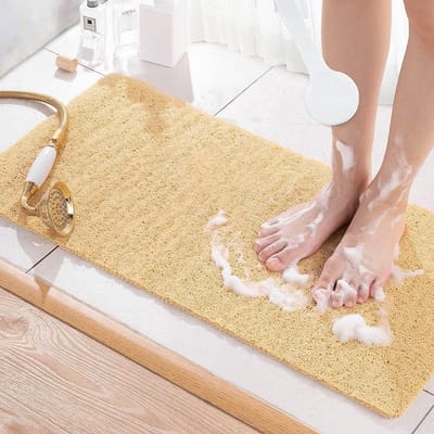Antislip Douchemat Rubber 80x40cm Beige - Sneldrogend & Machinewasbaar