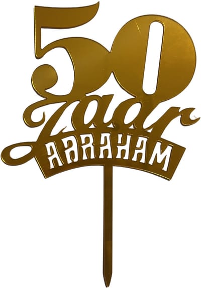 Taartprikker - Abraham 50 Jaar - Cake Topper Goud